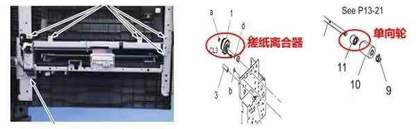 柯尼卡美能達287/367系列全新復印機定影處卡紙，更換搓紙輪組件