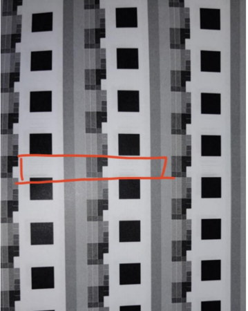 柯美1052復印打印機器12#測試頁有間斷的黑線