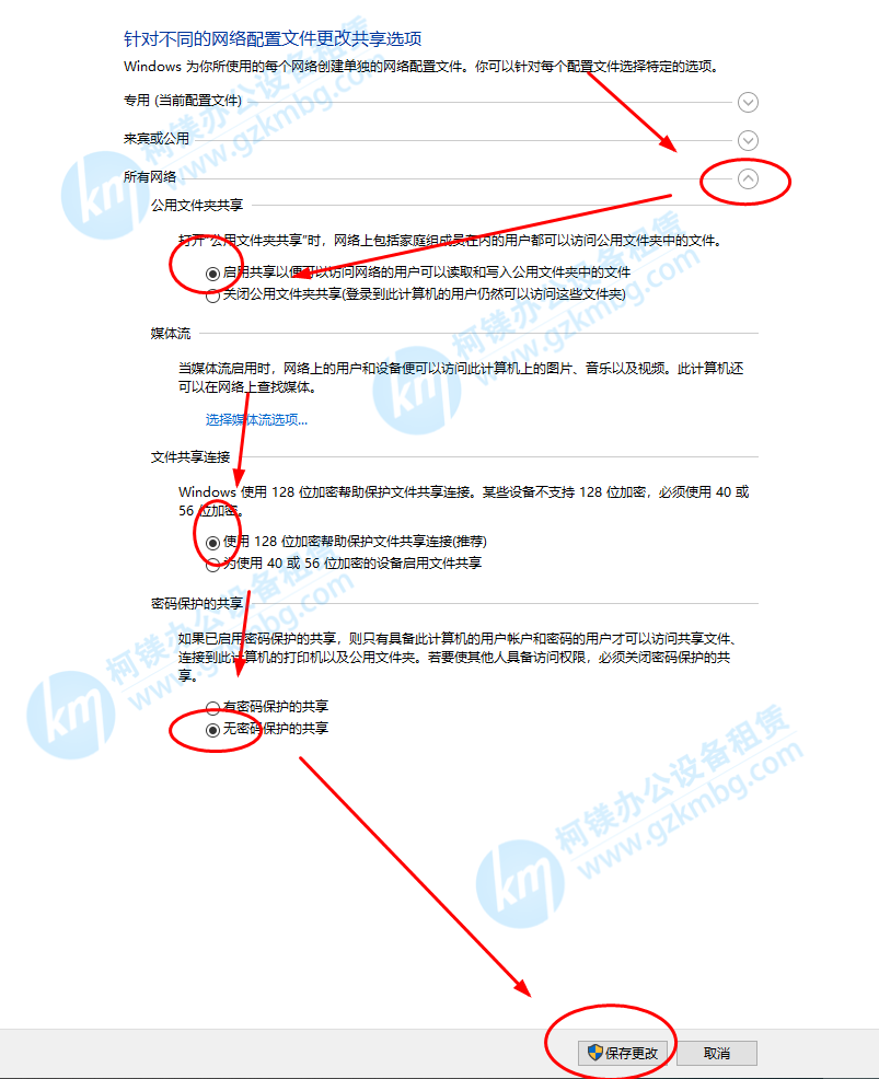 理光復印機掃描設置方法，理光復印機SMB掃描設置方法，廣州打印機出租，廣州復印機租賃，更改共享選項